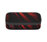 XULLZH Estuche organizador de artículos de aseo de viaje con estampado de rayas rojas y grises oscuras con compartimentos de gran capacidad, Negro, One Size, Moderno