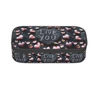 XULLZH Estuche organizador de artículos de aseo de viaje con texto en inglés "I Love You Words with Hearts", Negro, One Size, Moderno