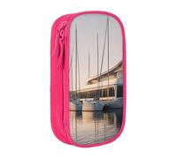XULLZH Estuche para lápices con cremallera de gran capacidad con estampado de club de yate de golf, bolsa de maquillaje y suministros de oficina, Rosado, One Size, Moderno