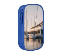 XULLZH Estuche para lápices con cremallera de gran capacidad con estampado de club de yate de golf, bolsa de maquillaje y suministros de oficina, Azul, One Size, Moderno