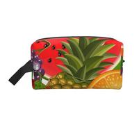 XULLZH Fresh Fruits - Bolsa organizadora de cosméticos portátil de gran capacidad con estampado de piña, bolsa de almacenamiento de artículos de tocador, color blanco, talla única, Blanco, One Size