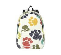 XULLZH Lindas mochilas coloridas con estampado de huellas de perro, para viajes, trabajo, gran capacidad, correas ajustables, mochila ligera, Negro -, M