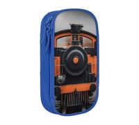 XULLZH Locomotora Print - Caja de lápices con cremallera de gran capacidad, bolsa de doble cubierta, bolsa para bolígrafos de maquillaje, suministros de oficina, Azul, One Size, Moderno
