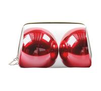 XULLZH Red Eggs, bolsa organizadora de piel con cremallera para mujer, bolsa de aseo de viaje, pequeña, color blanco, talla única, Blanco, One Size