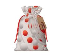 XULLZH Sacos con estampado de lunares rojos, grises y blancos, con cordón, bolsas de regalo, bolsas de árbol de muñeco de nieve, suministros de Navidad