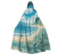 XULLZH Seashells on the Beach - Capa larga con capucha para adultos, disfraz de Navidad, Halloween, fiesta, juego de rol