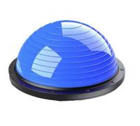 XULOEGYUNE Pelota de yoga, bola de velocidad de onda de equilibrio semicircular, con base negra antideslizante, con bomba de aire, un juego de cordones y dos para yoga (azul)