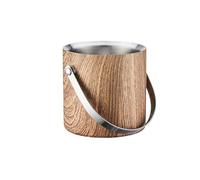 Xumh2024-3 Cubo de champán Cubo de Hielo Acero Inoxidable con veta Madera y Tapa, Multiusos, for Fiestas champán Enfriador de Cerveza, Bebidas y Vino(Pequeño)