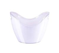 Xumh2024-3 Cubo de champán Cubo de Hielo acrílico 8 litros, Cubo Ovalado for almacenar Botellas champán for Bebidas y Fiestas Enfriador de Cerveza, Bebidas y Vino(Blanco)