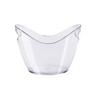 Xumh2024-3 Cubo de champán Cubo de Hielo acrílico 8 litros, Cubo Ovalado for almacenar Botellas champán for Bebidas y Fiestas Enfriador de Cerveza, Bebidas y Vino(Transparent)