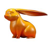 Xumh2024-3 Estatua de Adorno Adornos creativos de Conejo Cobre, Bonita Escultura Bronce, artesanía Decorativa Escritorio, año del Zodiaco(A)