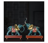 Xumh2024-3 Estatua de Adorno Adornos de Elefante Cobre Puro for atraer Dinero Elefante Oficina Hogar Entrada Decoraciones(10 Inch Pair)