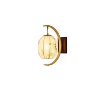 Xumh2024-3 lámparas Aplique dorado curvo con placa trasera de madera for decoración interiores