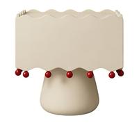 Xumh2024-3 Organizador Mesita de Noche con un cajón, Borde Elevado, Base Suelo Bola Decorativa roja for Dormitorio Muebles(Blanco,Grande)