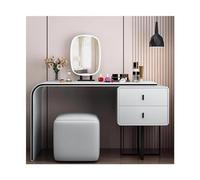 Xumh2024-3 tocador Juego de tocador Moderno Lujo con Espejo y Taburete, Maquillaje for el hogar, Muebles Dormitorio for niñas Gabinete de organizadores(Beige,100cm)