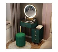 Xumh2024-3 tocador Juego de tocador pequeño con Espejo y Silla, Maquillaje for Espacios pequeños, for Dormitorio Gabinete de organizadores(Green)