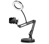 XUMI Anillo de luz de 10 Pulgadas Trípode de Mesa Flexible con Soporte para Celular, Soporte monopie Ajustable de Mesa con rotación de 360° para grabación de Video de Vlog Photo Cooking