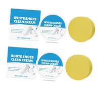 XUMIUZIY 2 Piezas Crema Limpiadora para Zapatos Blancos Sin Enjuague | Borrador suave y amarillento eficaz para marcas de cuero en lienzo, kit de cuidado de zapatos para el hogar fácil y rápido