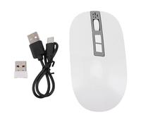 XUMIUZIY 6 en 1 Ai Mouse, Transcripción de Voz Real de Voz Real, Traducción, Resumen, Mouse Ergonómico Inalámbrico de IA para Computadora Portátil de Computadora, Micrófono Incorporado, (White)