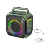 XUMIUZIY Altavoz Portátil Bluetooth 5,4, Altavoces Inalámbricos de Alta Potencia de 30W con Luces RGB, Batería Integrada de 6000mAh para Viajes de Fiesta (Green)
