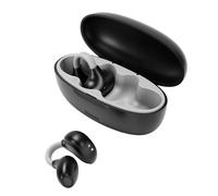 XUMIUZIY Auriculares Abiertos, Bluetooth 6.0 con Clip con Micrófono, Auriculares Inalámbricos de Conducción ósea, Cancelación de Ruido AI, Tiempo de Reproducción 56H, IPX7 a Prueb (Negro Gris)