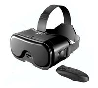 XUMIUZIY Auriculares VR para Teléfono con Controlador Bluetooth, Auriculares VR 3D FOV de 120° con Lentes de Luz Azul y Engranajes Ajustables, Gafas de Realidad Virtual 3D para Teléfonos (Black)