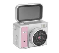 XUMIUZIY Cámara Compacta de Tamaño de Palma con Pantalla Abatible, Cámara CCD de Grabación de Vídeo 1440P para Principiantes (Pink)