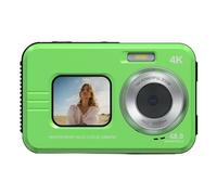 XUMIUZIY Cámara Subacuática 4K con Pantalla Dual, 48MP 16X Zoom Autofocus Selfie Cámara Digital a Prueba de Agua de 11.5 Pies con Luz de Relleno de Tarjeta de 32GB para Bucear (Green)
