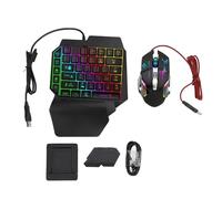 XUMIUZIY Combo de Teclado y Mouse de Juego con una Mano, 39 Teclas con Cableas Teclado Mecánico y Ratón de Juegos RGB, 4 en 1 Paquete Combinado de Juegos Móviles con Soporte de Teléfono