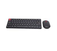 XUMIUZIY Combo de Teclado y Mouse Inalámbrico, Teclado 64 Teclas y Mouse óptico de 1200 Ppi, Sueño Automático, Teclas Redondas Retro, Receptor USB 2.4G, Compatible con Wins OS X (Black)