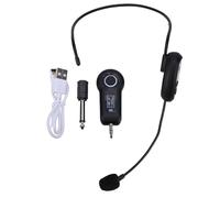 XUMIUZIY de Micrófono con Auriculares Inalámbricos, Auriculares UHF de 2,4G con Enchufe de 3,5 Mm y 6,35 Mm para Enseñar Podcasts de Fitness (1 a 1)