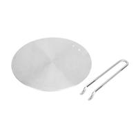 XUMIUZIY Difusor de Calor de Acero Inoxidable para Inducción y Gas (22cm) | Distribución uniforme del calor, compatibilidad universal con estufas, manija desmontable de tacto frío, apta para estufas