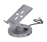 XUMIUZIY Estación de Acoplamiento USB C 10 en 1 con Rotación de 360 Grados para Tabletas y Portátiles Gris Espacial