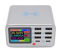XUMIUZIY Estación de Carga Inalámbrica Multi USB, 100 W y 8 Puertos |Hub de Cargador Rápido PD QC3.0 para Teléfono Tableta (Enchufe de la UE)