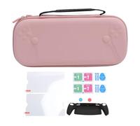 XUMIUZIY Estuche Rígido de Transporte PS Portal, Kit de Accesorios 6 en 1 con Carcasa de PU a Prueba de Lluvia, Cubierta de Silicona, Protectores de Pantalla, Kit de Limpieza con (Pink)