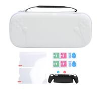 XUMIUZIY Estuche Rígido de Transporte PS Portal, Kit de Accesorios 6 en 1 con Carcasa de PU a Prueba de Lluvia, Cubierta de Silicona, Protectores de Pantalla, Kit de Limpieza con (White)