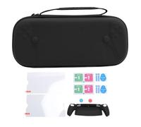 XUMIUZIY Estuche Rígido de Transporte PS Portal, Kit de Accesorios 6 en 1 con Carcasa de PU a Prueba de Lluvia, Cubierta de Silicona, Protectores de Pantalla, Kit de Limpieza con (Black)