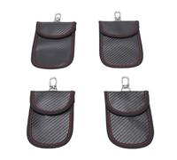 XUMIUZIY Faraday - Bolsa para Llavero, Paquete de 4 Bolsas de Bloqueo de Señal de Fibra de Carbono para Llaves de Coche, Impermeable y Antirrobo con Cierre de Gancho y Bucle para Hombres