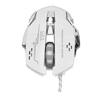 XUMIUZIY Gamer -Maus, Diseño de Capas Inferior de Metall Wired Mouse Textura Termana Dranke Ergonomic Strewline Diseño para la Oficina para el Hogar (White)