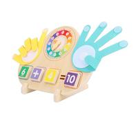 XUMIUZIY Juego de Bloques de Números para Contar Dedos y Reloj, Juguete Educativo para Aprender Matemáticas para Niños en Edad Preescolar, Material de Madera de Pino Seguro