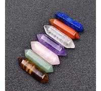 XUMIUZIY Juego de Cristal de Columna Hexagonal de Siete Chakras, Piedra de Energía Suave, Poder Curativo para Joyería de Yoga (PINK)