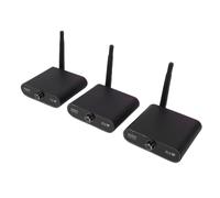 XUMIUZIY Kit de Adaptador de Sonido Inalámbrico con 2 Receptores, Receptor Transmisor de Sonido HiFi con Retardo Cero de 2,4 GHz 100m para Altavoces