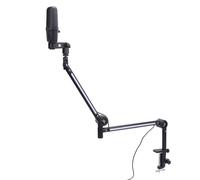 XUMIUZIY Micrófono de Condensador USB Kit de Soporte de Micrófono RGB Premium L Soporte Ajustable de Metal ABS de 180° 22 Modos de Color para Transmisión en en Casa Reunión de Clase en Línea