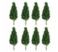 XUMIUZIY Modelos de árboles en Miniatura 50 Piezas para Proyectos Arquitectónicos y Artesanales Diseño Realista Plástico Verde Oscuro (8.5CM)