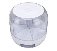 XUMIUZIY Organización de Almacenamiento de Granos con Rotación de PP de 6 Rejillas, Caja de Granos con Operación con un Botón para Cocina Casera, Tanque Dispensador de Arroz Transparente para