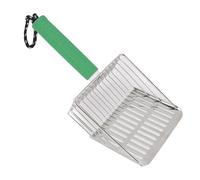 XUMIUZIY Pala para para Gatos de Primera Calidad de Acero Inoxidable, Pala con Cabezal Rayado de Fácil Limpieza para Dueños de Mascotas (Green)
