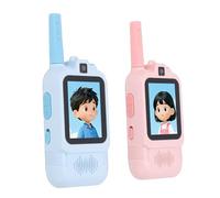 XUMIUZIY Paquete de 2 Walkie Talkies para Niños, Videoportero Recargable para Niños con Cámaras Duales y Divertidos Efectos de Voz, Carga Rápida Tipo C, Radio de 2 Vías para Juegos en
