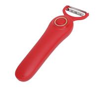 XUMIUZIY Pelador Eléctrico Recargable, Rojo, Pelador Automático de Mano con 3 Cabezales Intercambiables para Patatas, Pepinos, Manzanas y Peras