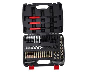 XUMIUZIY Práctico Kit de Reparación de Roscas de 61 Piezas para Maquinaria y Automoción, Acero Al Carbono Tratado Térmicamente (61 Piezas)