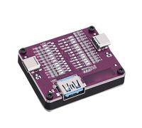 XUMIUZIY Probador de Cable USB, Placa de Detección de Comprobador de Cable de Datos USB de Doble Extremo, 2x Tipo C, 1xUSB con 24 Indicadores LED, para Comprobaciones Integrales de